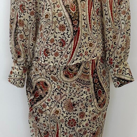 Veronica Beard Silk Hearst 2 Piece Set Midi Skirt Long Sleeve Blouse Top 0/2 - Picture 8 of 15